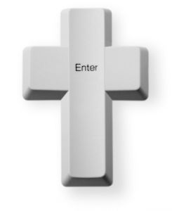 Enter key on keyboard in the shape of a cross