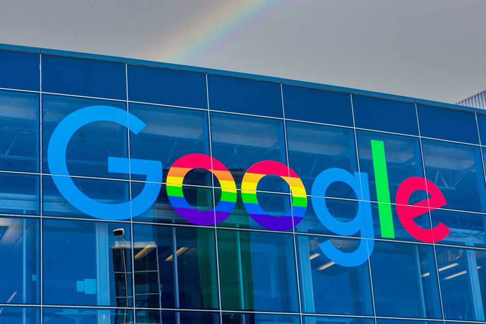 Google rainbow logo for Pride Month