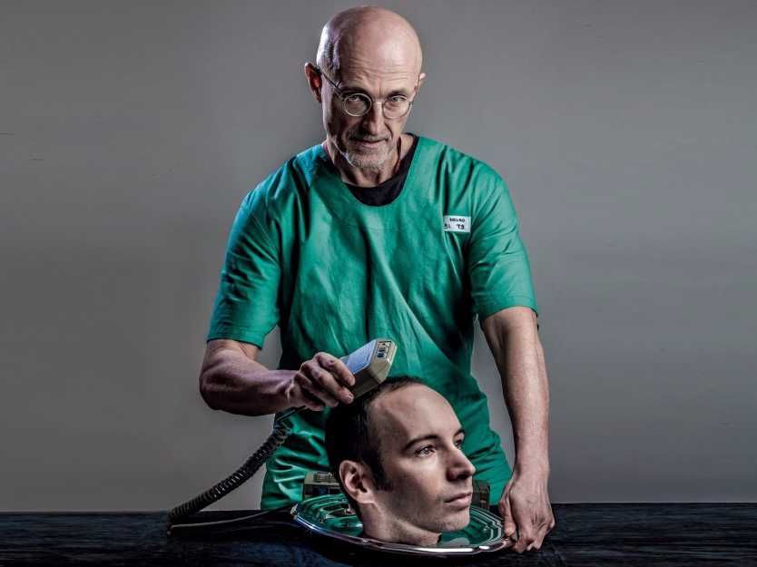 A doctor getting ready to perform a head transplant