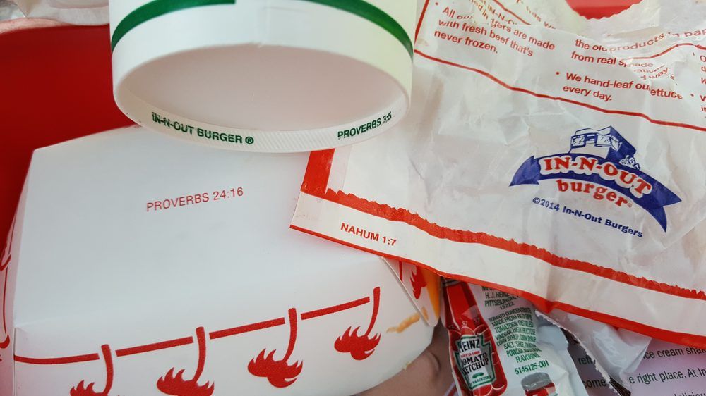 Bible verses on burger wrapper