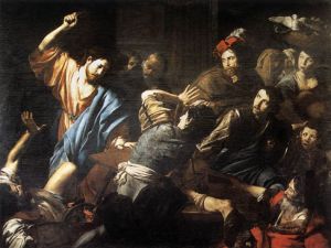painting of Jesus and the money changers