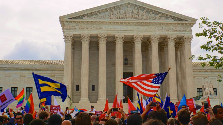 Supporters of marriage equality gathered in front of the Supreme Court last year