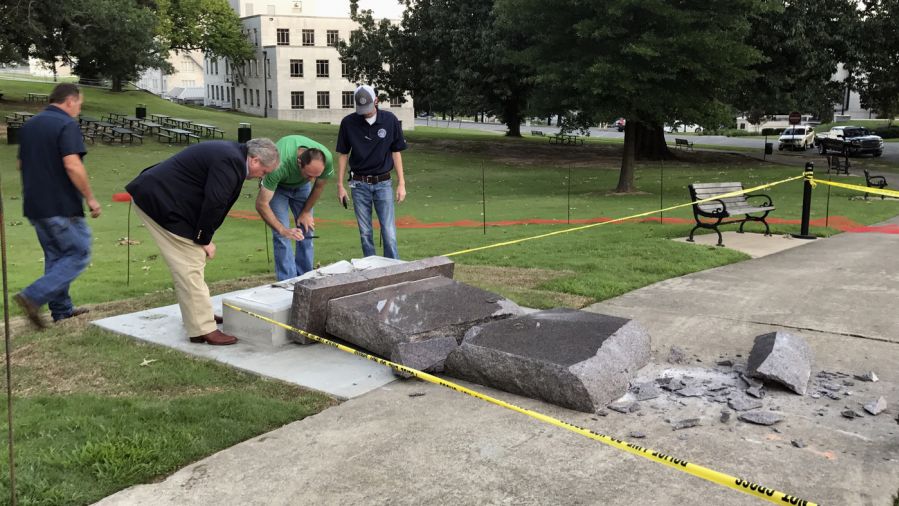 Arkansas's Ten Commandments statue was destroyed