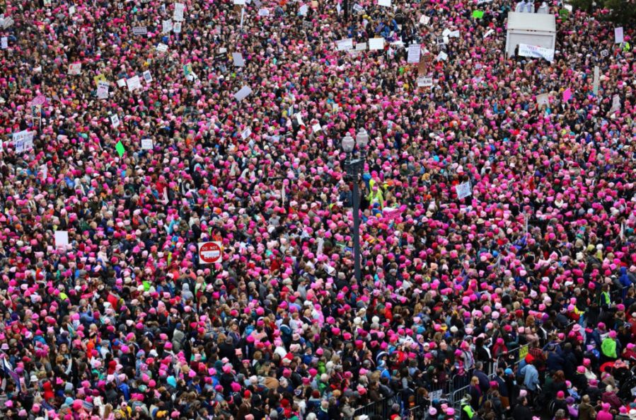 Women march in protest in Washington D.C.