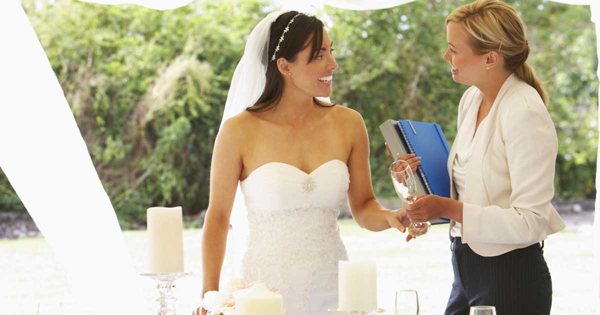 Bride and her wedding planner