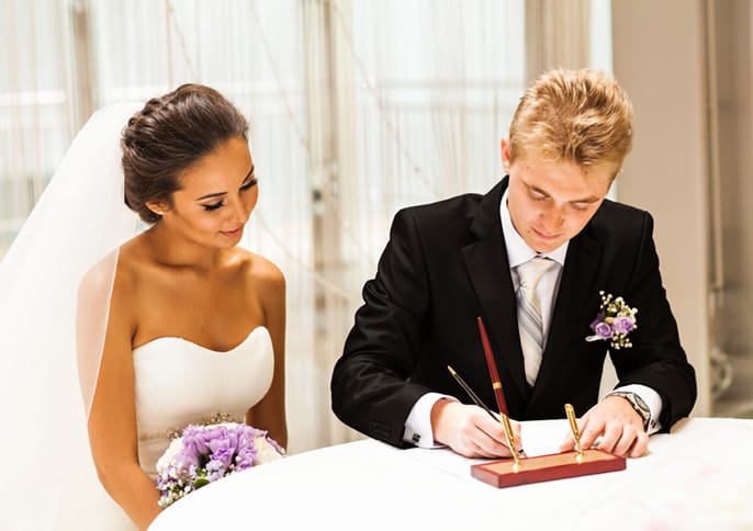 Signing Marriage License