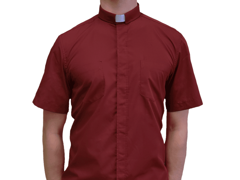 Red Short-Sleeve Clergy Shirt
