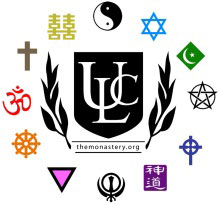 Universal Life Church Logo surrounded by religious symbols