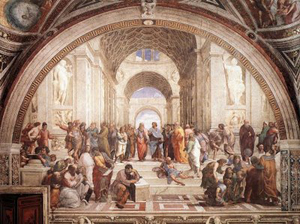 The School of Athens, Sanzio Raffaello 1504 - a prime example of the Humanist movement in art