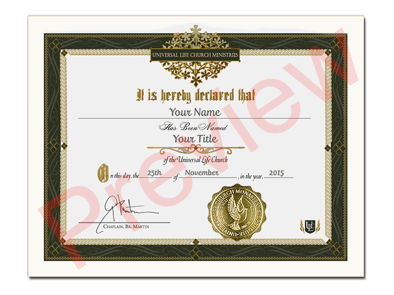 Receive A Religious Title