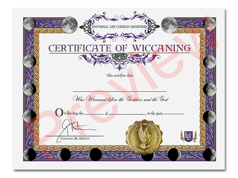 Certificate of Wiccaning (3 Pack)