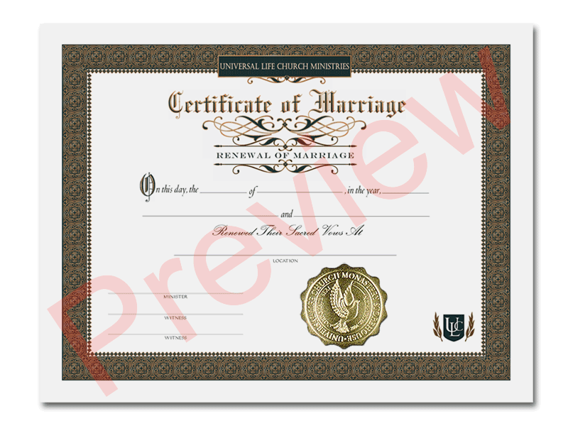 Renewal of Marriage Certificate (3 Pack)