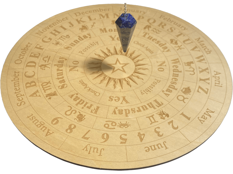 Wooden Divination Board & Pendulum