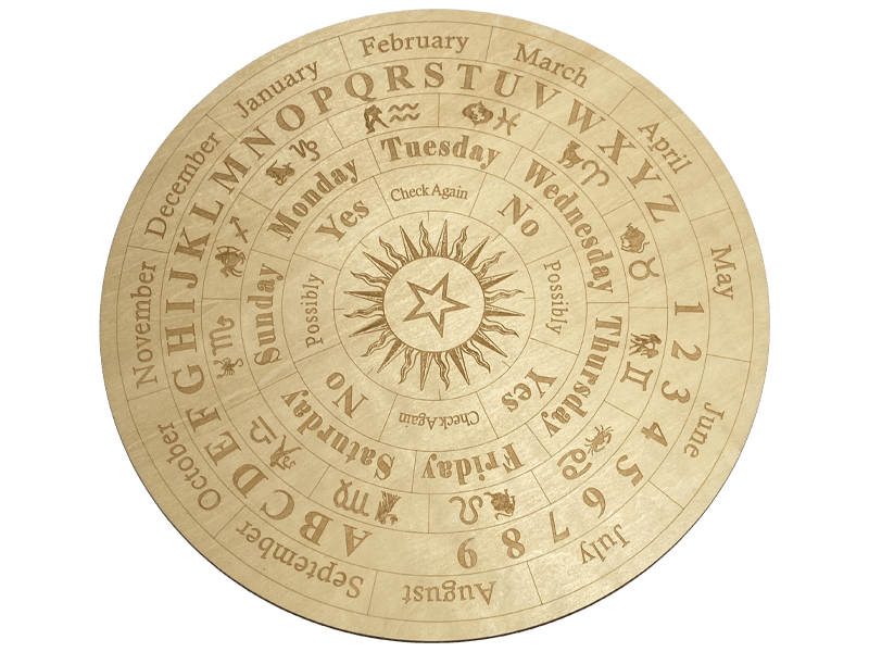 Wooden Divination Board & Pendulum