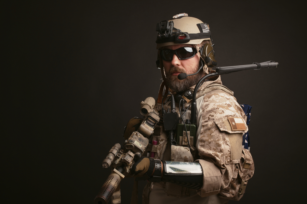 Army soldier with a beard