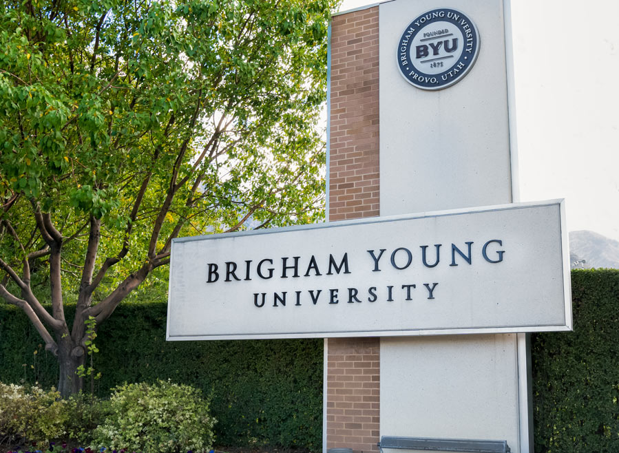 Brigham Young University sign on campus