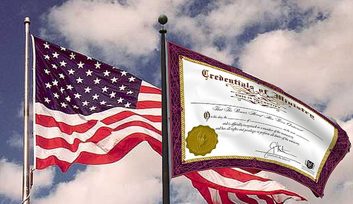 ULC credential flag alongside United States flag