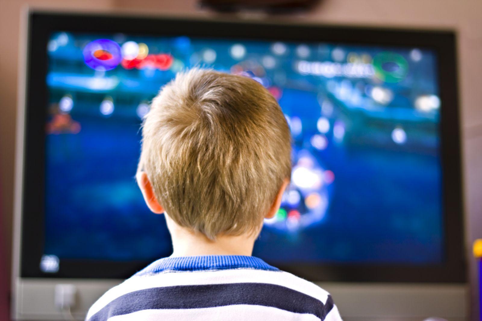 A child watching television.