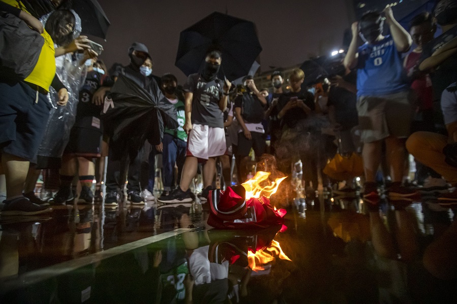 Lebron jersey burning