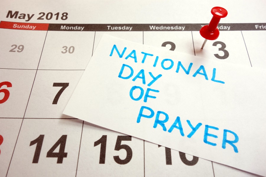 National Day of Prayer pinned on calendar