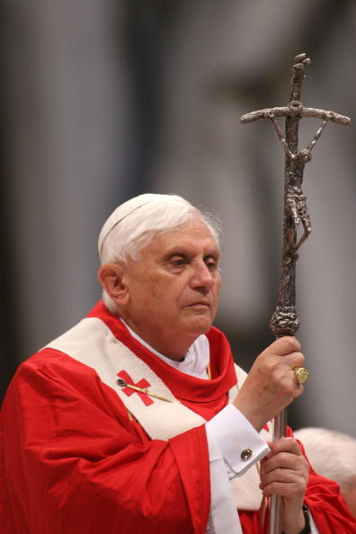 Pope Benedict holding cross