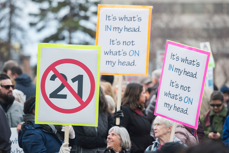 Protesters of Quebec Bill 21