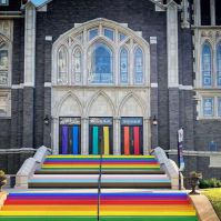 Church Paints Rainbow Steps In Protest of Pride Crosswalk Removal