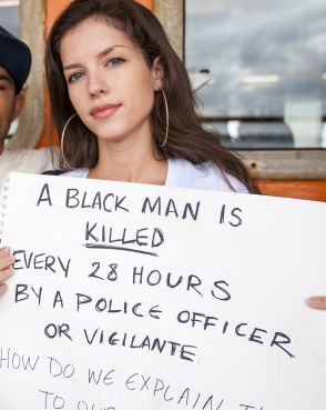 A black man is killed every 28 hours by a police officer or vigilante. A black man is killed every 28 hours by a police officer or vigilante.