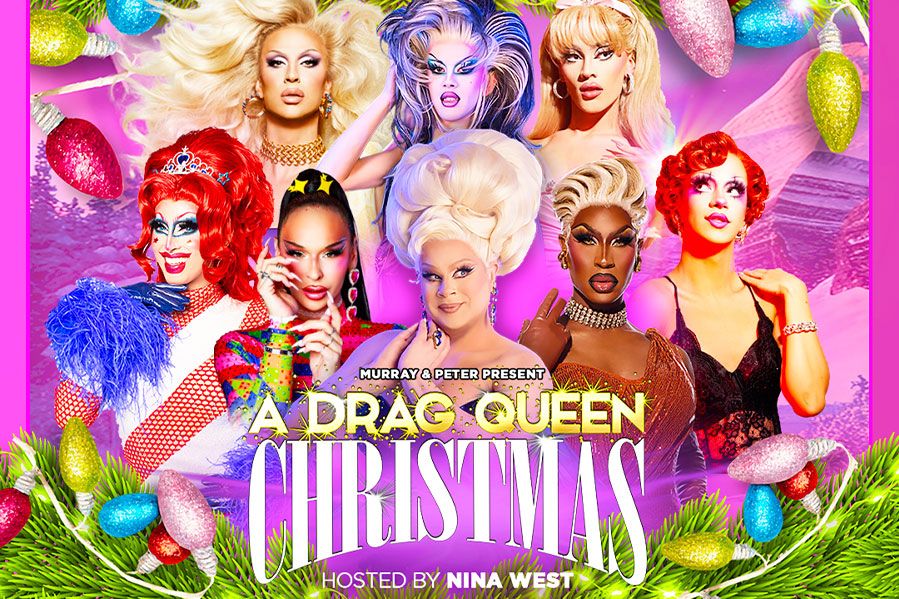advertisement for a drag queen christmas