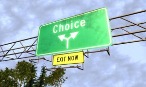 road sign that says choice