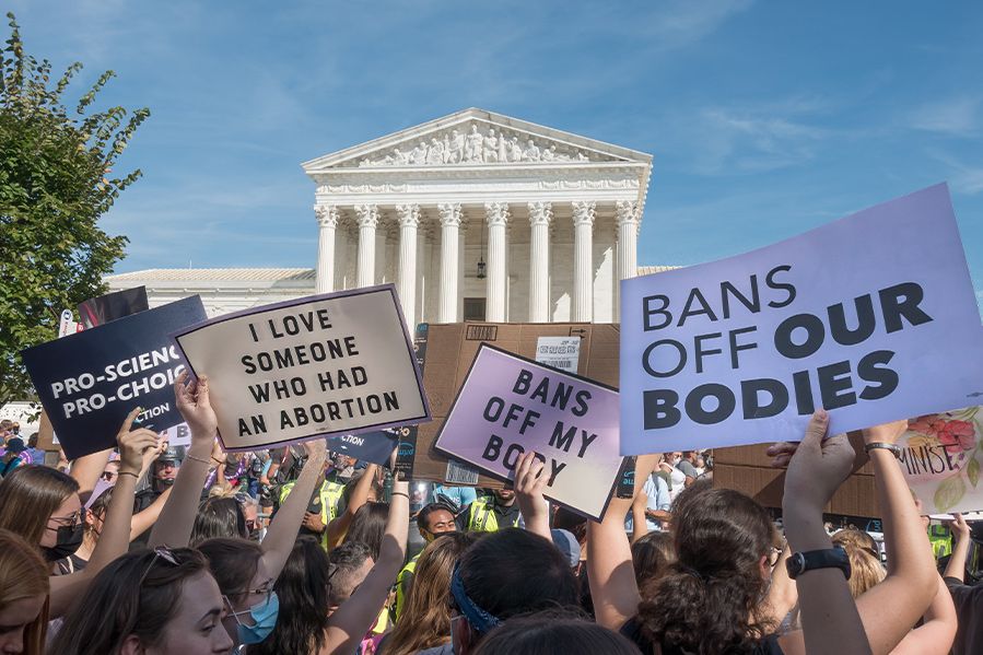 abortion protest outside of US Supreme Court
