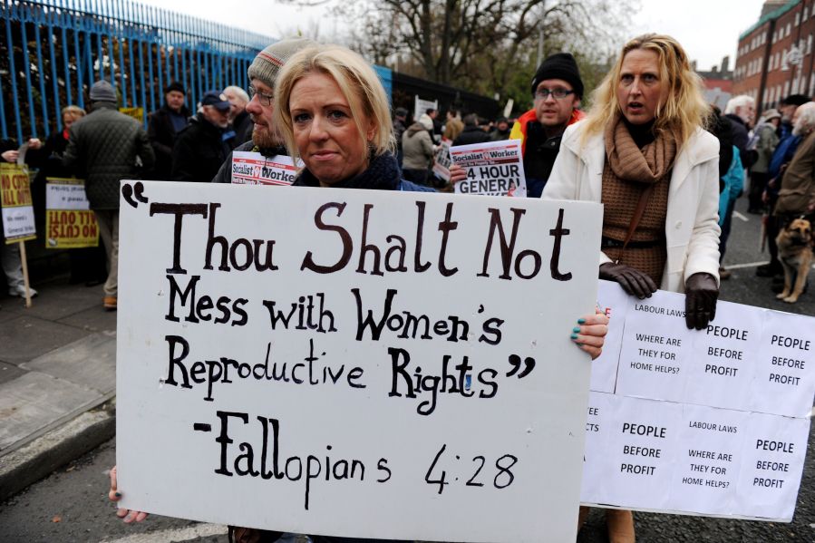 Women protesting pro-life policies