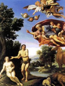Painting of Adam and Eve in the Garden of Eden