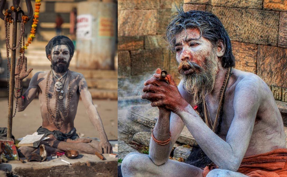 Two Aghori men in India