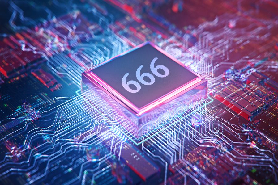 computer chip implanted with demonic 666