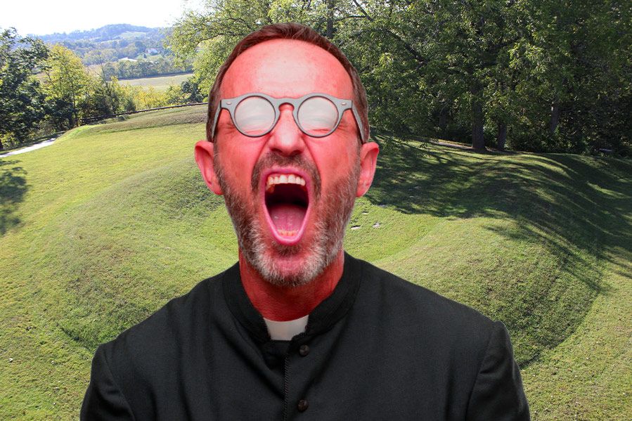 A pastor yelling at serpent mound