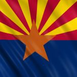 closeup of flag of Arizona