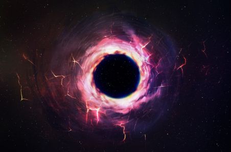 artist's rendering of a black hole