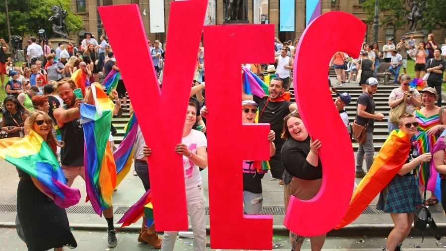 Australians celebrate a victory for same sex marriage