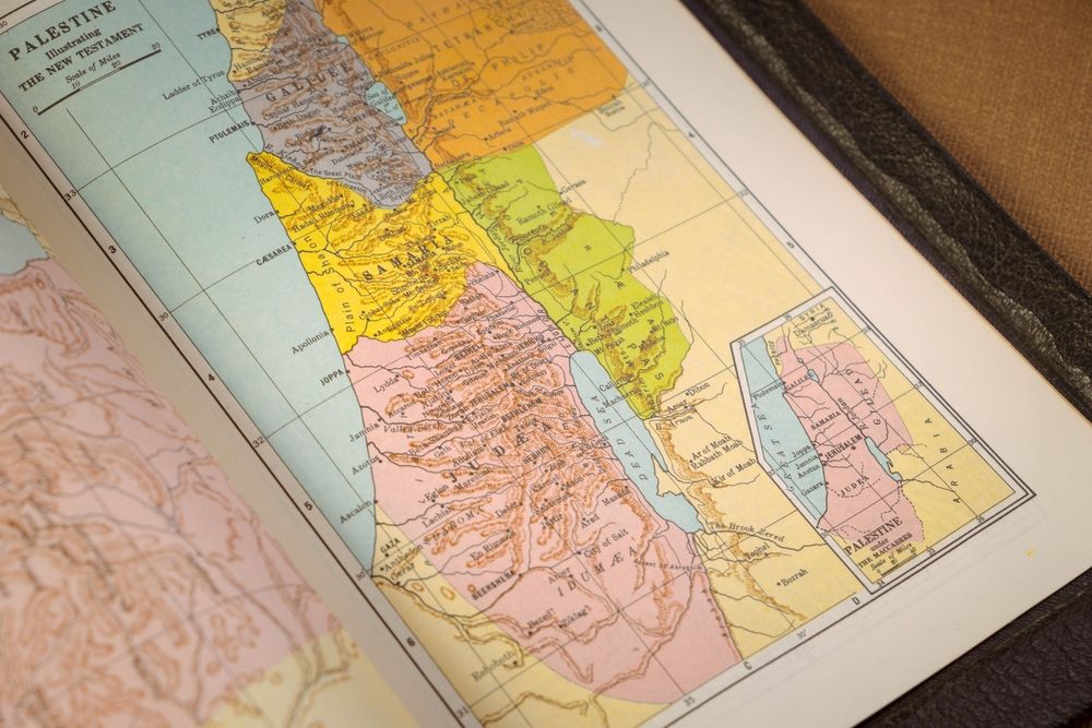 Biblical map of the holy land