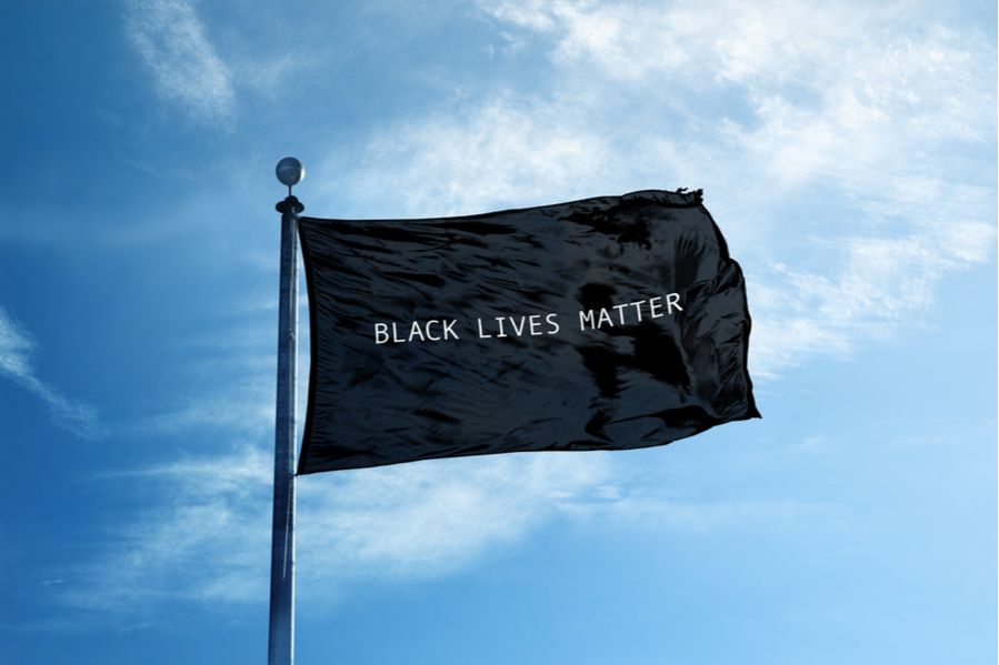 A Black Lives Matter flag