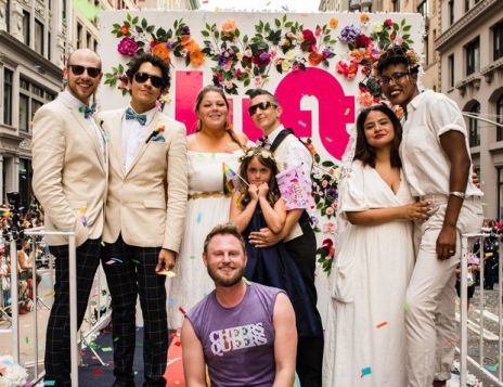 'Queer Eye' star Bobby Berk officiating weddings during the NYC Pride parade.