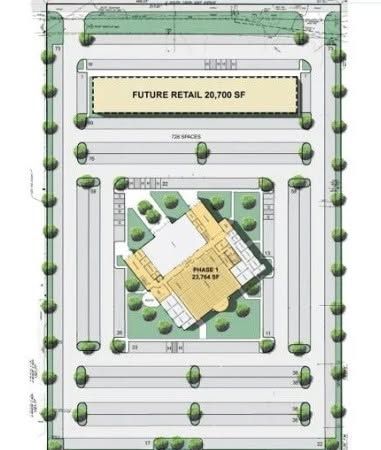 An architectural rendering of the mosque and retail area originally planned for Broken Arrow, OK.