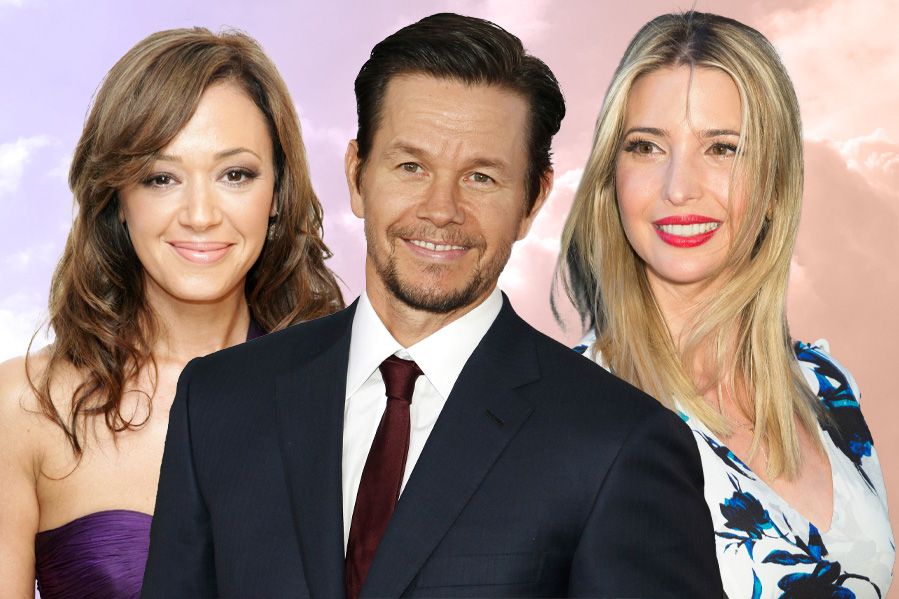 collage featuring mark wahlberg, leah remini, and ivanka trump