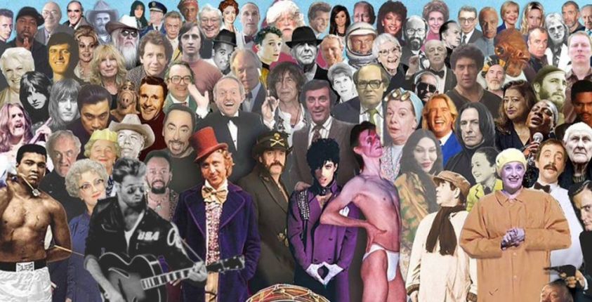 A collage of all the celebrity deaths in 2016