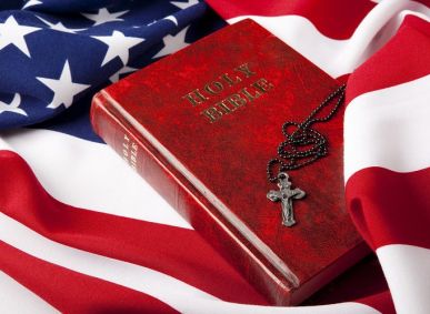 Bible with an American flag