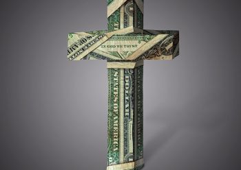 Cross made of money