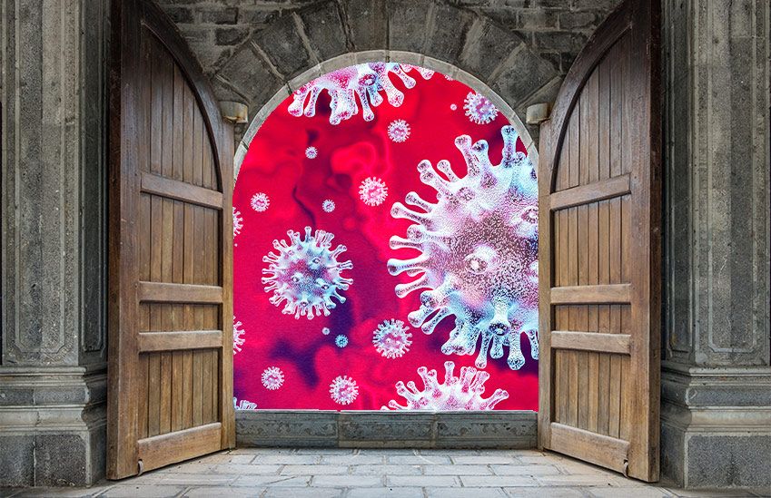 Visual Depiction of Coronavirus Inside the Church