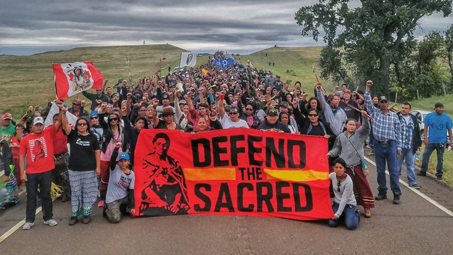 Native American group protesting pipeline