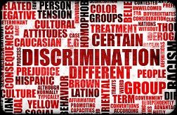 Discrimination word collage